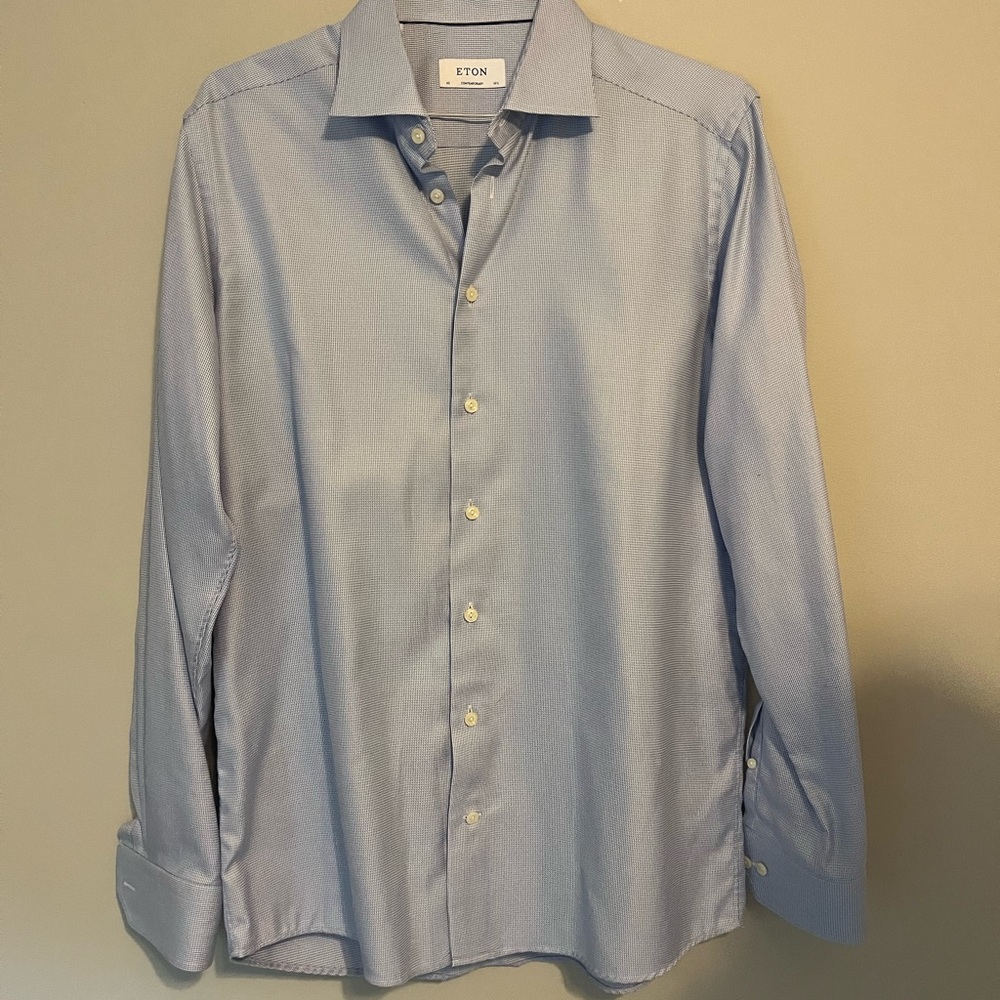 Eton Blue Dress Shirt Classic Button-Down
